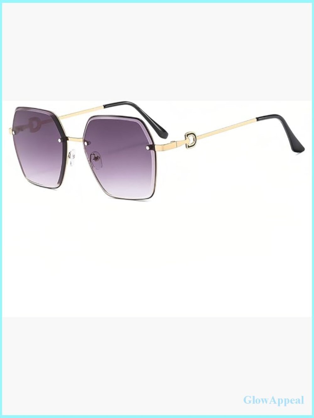 Frameless Cat Eye Sunglasses UV400 Protection Oversized Retro Sun